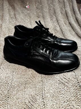 To Boot New York Adam Derrick Black Leather Lace Up Sneakers Made in Italy 9.5